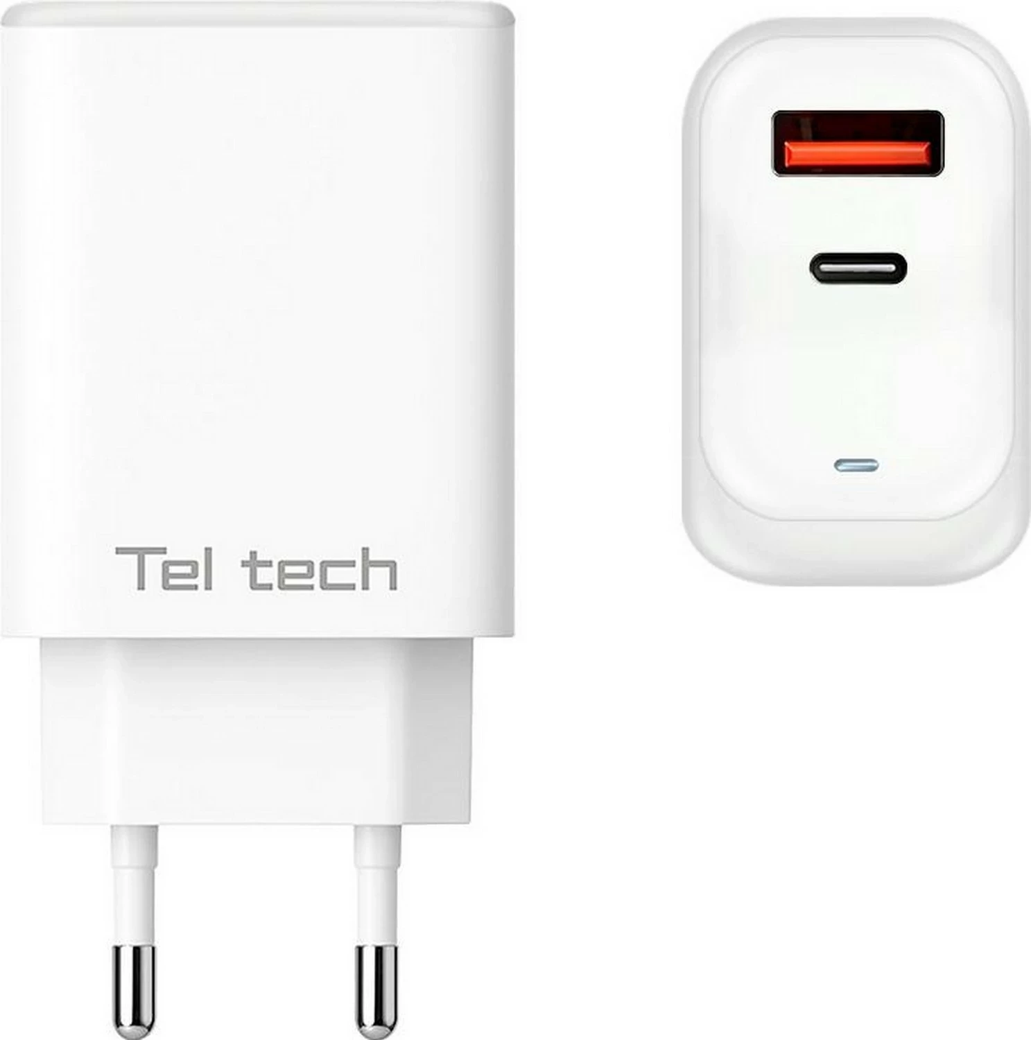 Karikues rrjeti Teltech TCH-05, 65W, 1x USB-C, 1x USB-A, i bardhë