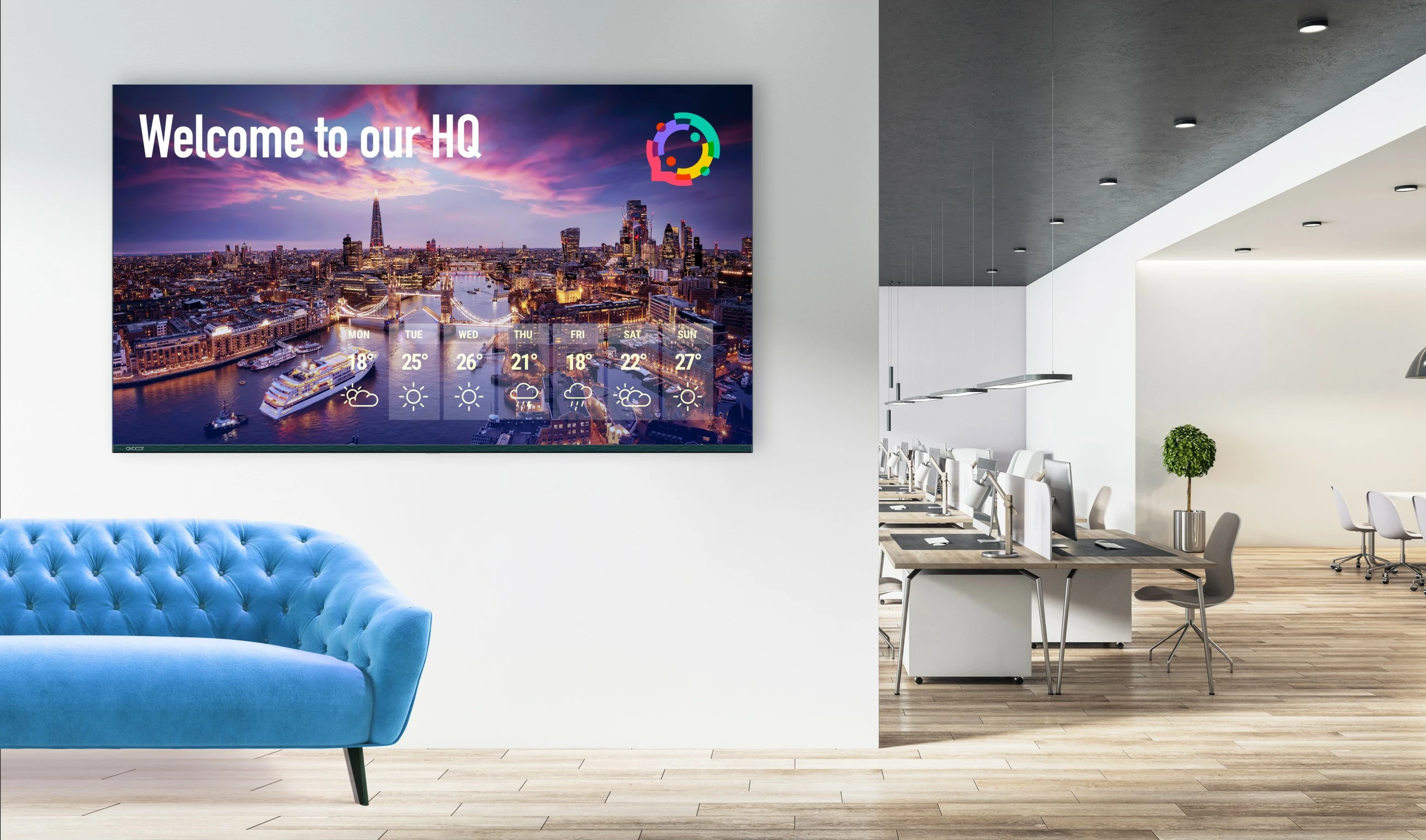 Ekran i madh AVOCOR K Serie AVK-5510, 55 inç, 4K Ultra HD, LED, 32GB, Wi-Fi