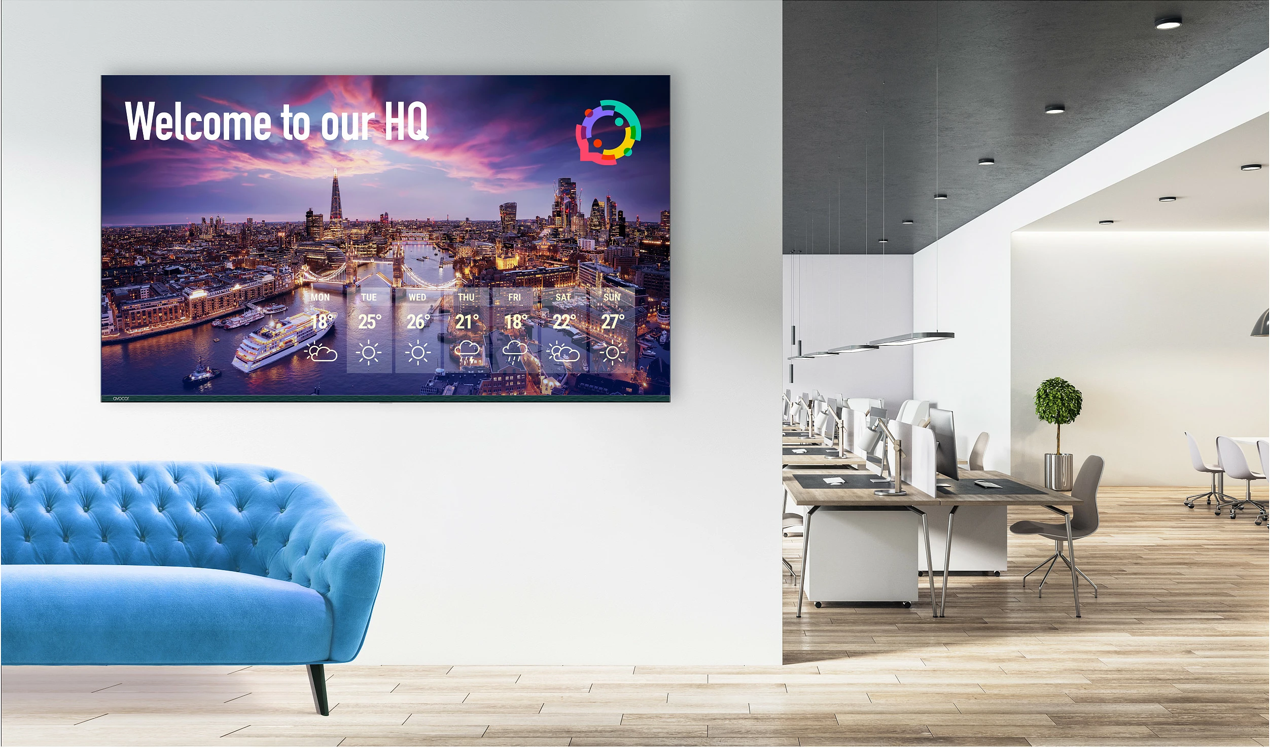 Ekran i madh AVOCOR K Serie AVK-5510, 55 inç, 4K Ultra HD, LED, 32GB, Wi-Fi