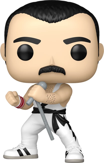 Figurinë koleksionuese Funko POP! Rocks Queen Freddie Mercury (White Singlet), vinil, e bardhë