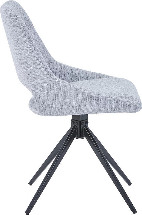 Karrige rrotulluese Luciano I, ngjyrë gri, këmbë metalike të zeza, 52.5x54x85cm