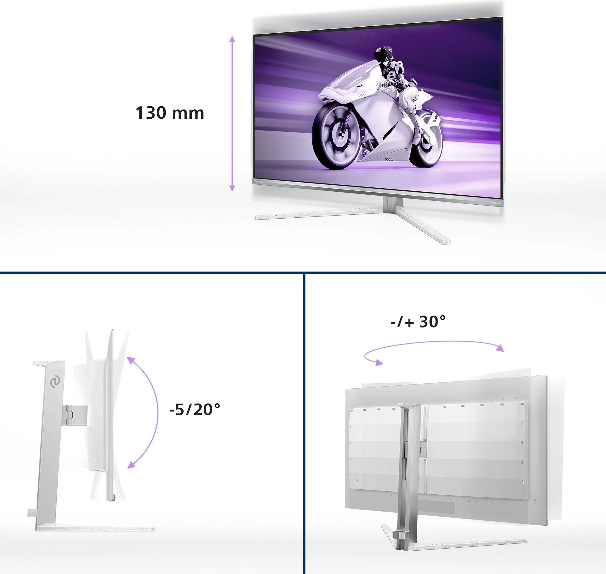 Monitor Philips 32M2N8900, 31.5 inç, QD-OLED, 4K, FreeSync, i bardhë