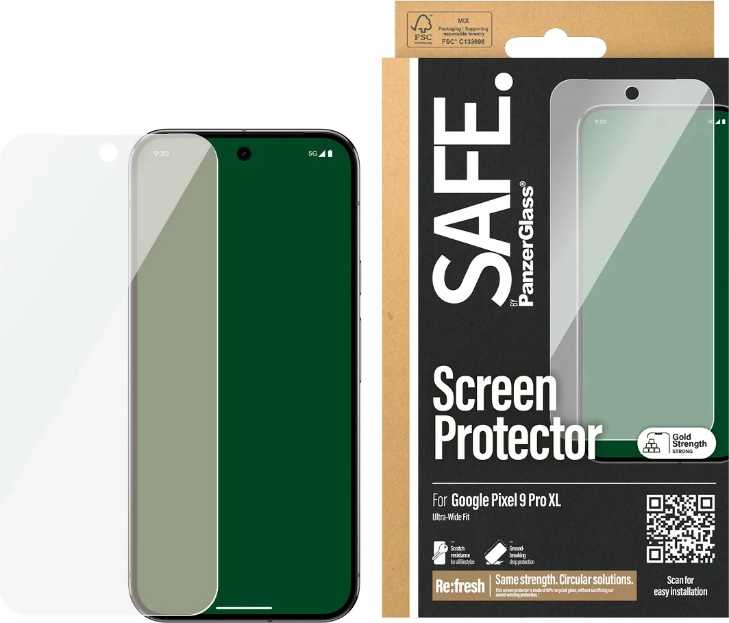 Mbrojtës ekrani PanzerGlass për Google Pixel 9 Pro XL, transparent