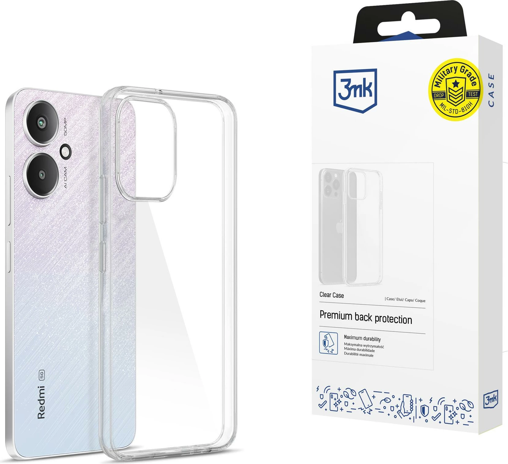 Mbështjellës 3mk Clear Case për Xiaomi Redmi 13C 5G, Transparent