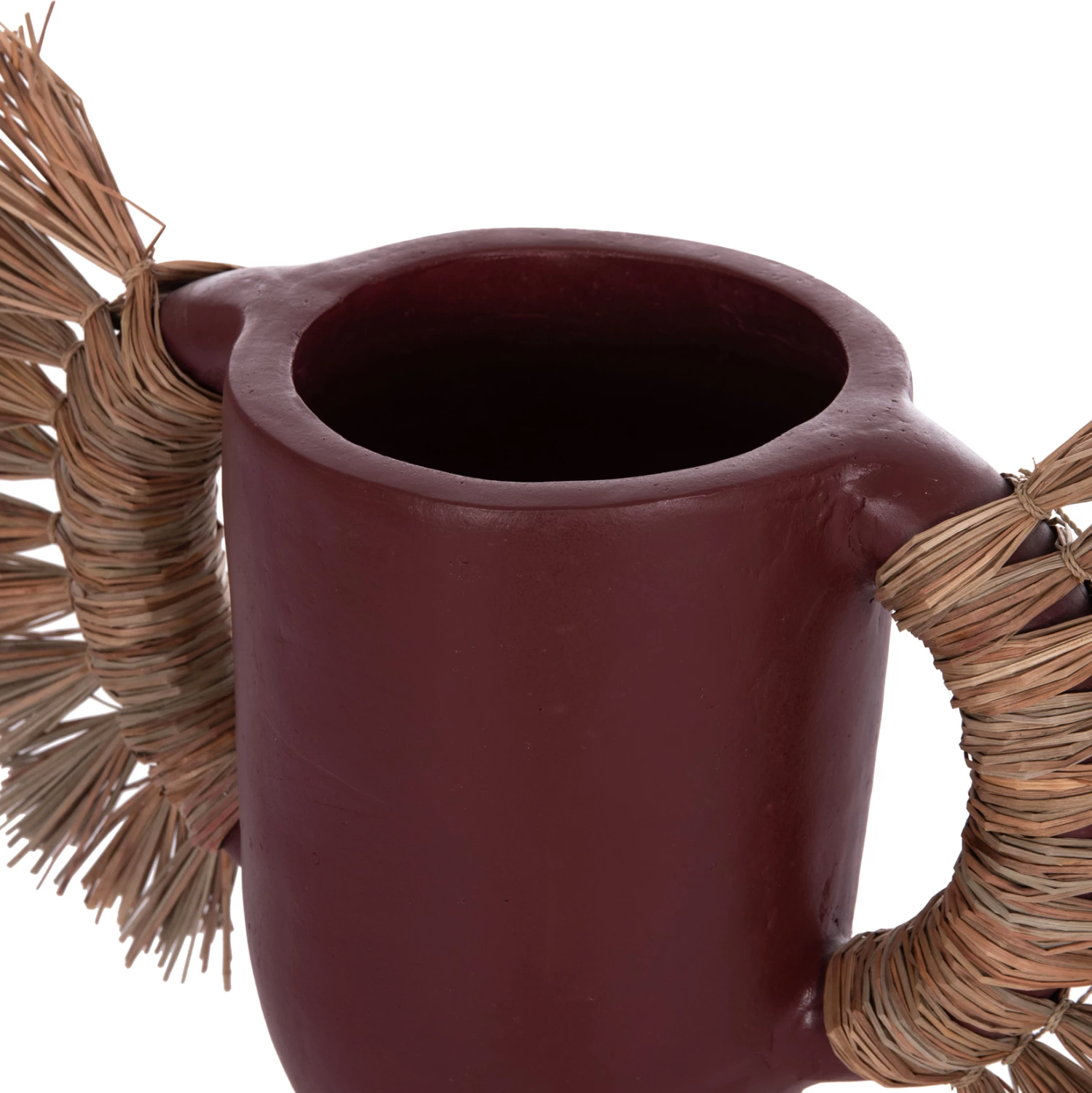 Vazo dekorative tavoline ALICA, terrakotë, ngjyrë maro, me bar të thatë, FH4668.06S, 55x19x34Hcm