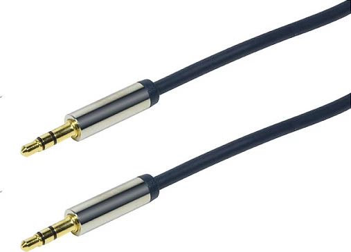 Kabllo audio LogiLink 3.5mm jack M-M, 1m, metal, e kaltër