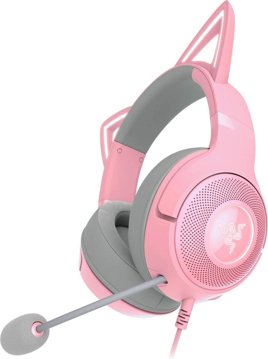 Kufje Razer Kraken Kitty V2 Quartz, rozë