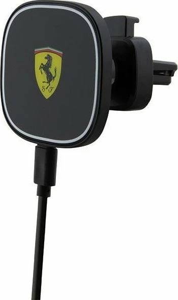 Mbajtës magnetik me karikim wireless për makinë Ferrari MagSafe 2023 Collection 15W USB-C, i zi, set me kabllo USB-C
