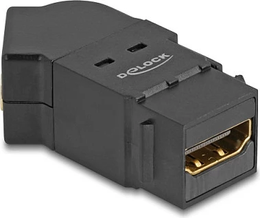 Adapter HDMI panel-mount DeLOCK, femër-femër, 45°, 8K 60Hz, i zi