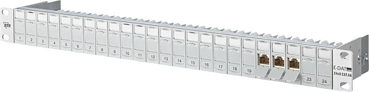 Patch panel METZ CONNECT BTR NETCOM 130920-E, 24 porta RJ-45, Cat6a, montim në rack, gri