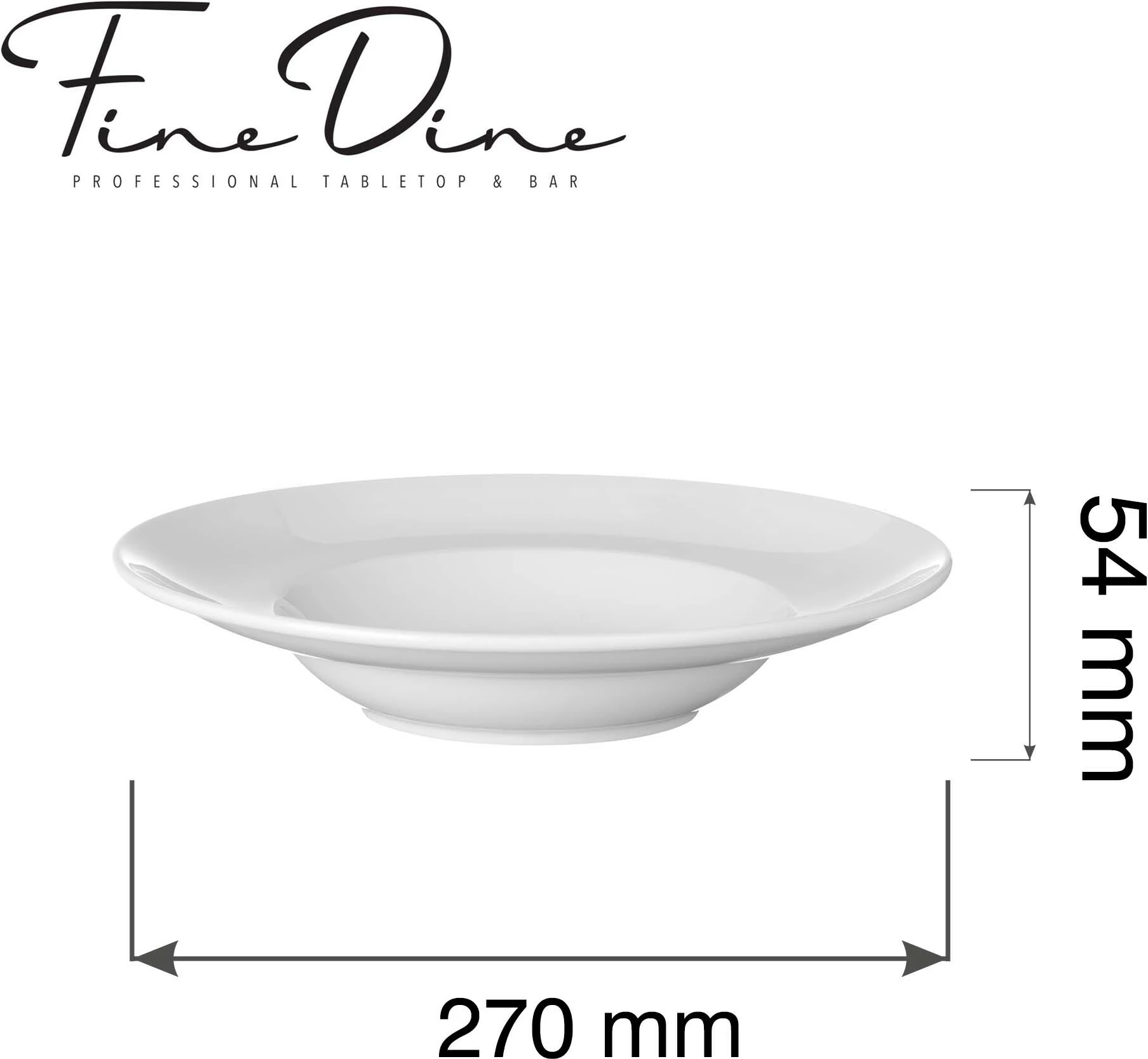Pjatë për pasta Fine Dine Pure Bianco 270 mm, e bardhë, set 6 copë