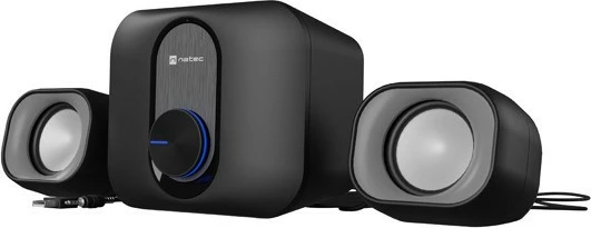 Set altoparlantësh Natec PUG 2.1, 11W RMS, me subwoofer, i zi