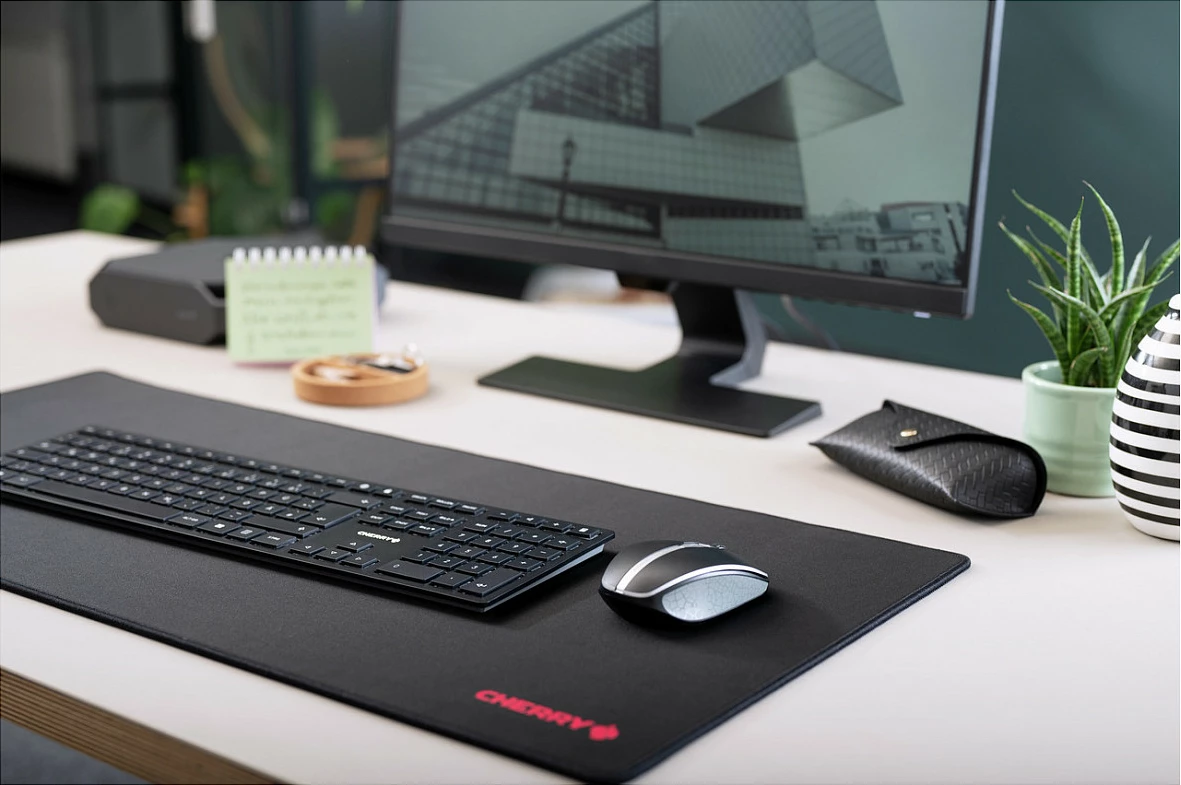 Tastierë Cherry KW 9100 SLIM, wireless RF + Bluetooth, QWERTZ (CH), me numpad, e zezë