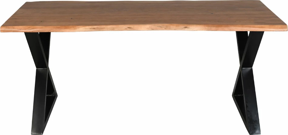 Tavolinë MINGLE, ngjyrë arre, këmbë të zeza, 180x80x76cm