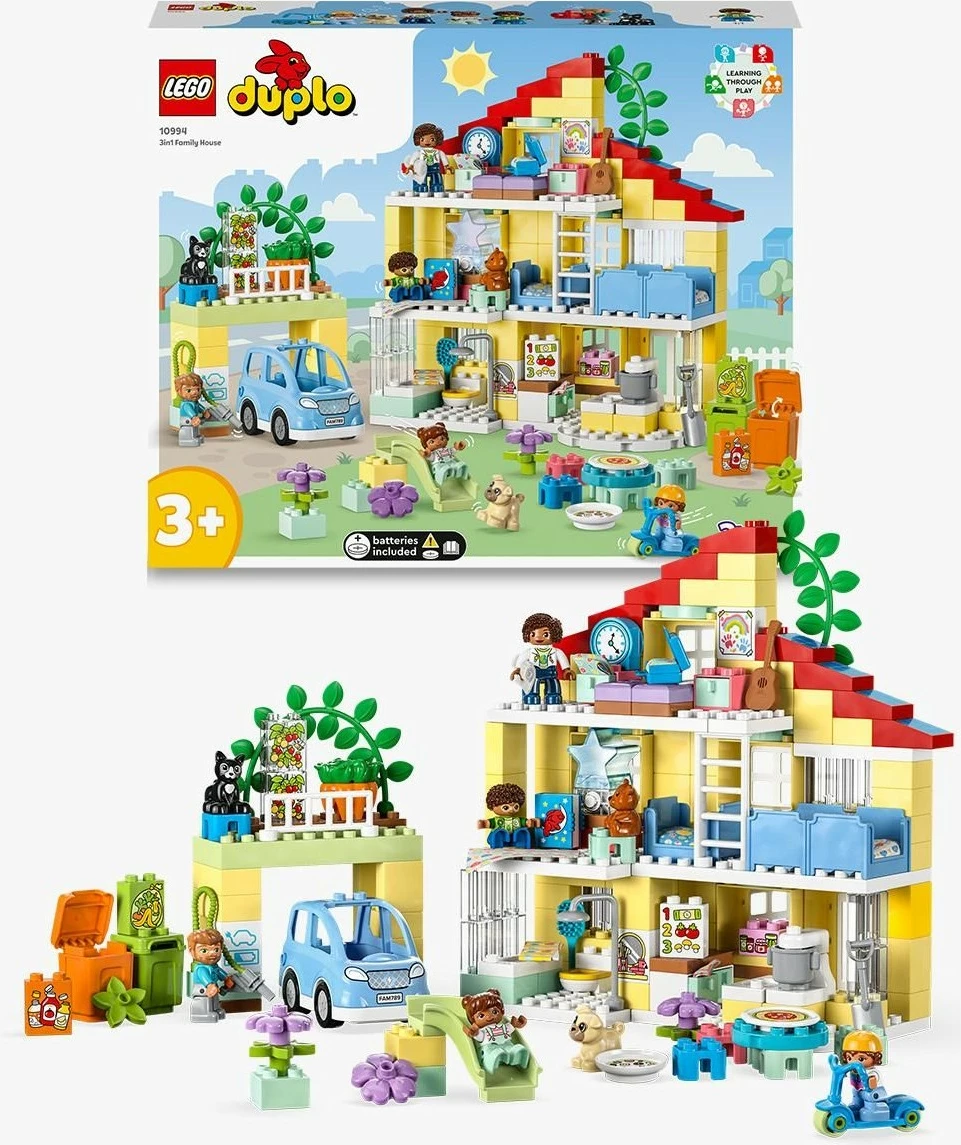 Set ndërtimi LEGO DUPLO 3in1 Family House, 218 pjesë, plastikë