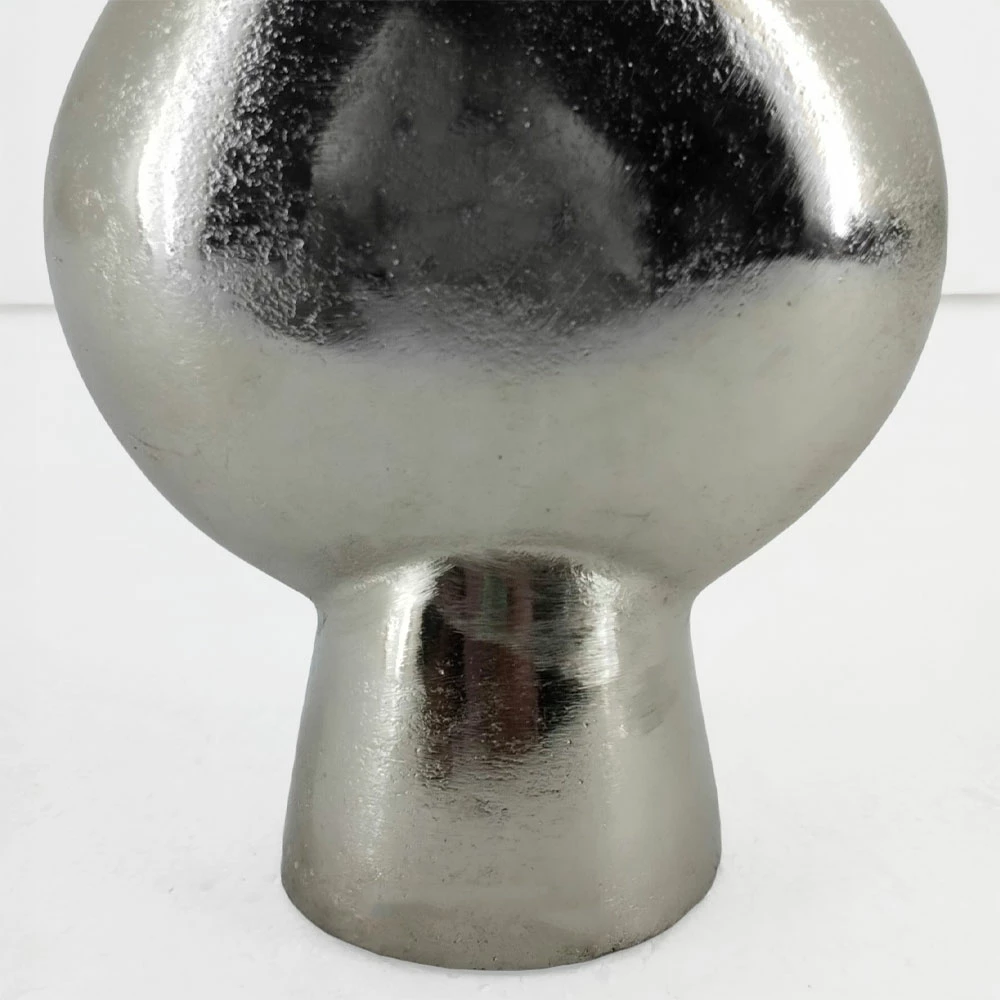Vazo dekorative Doto, alumin, ngjyrë argjendi-nikel, 16x8x18cm