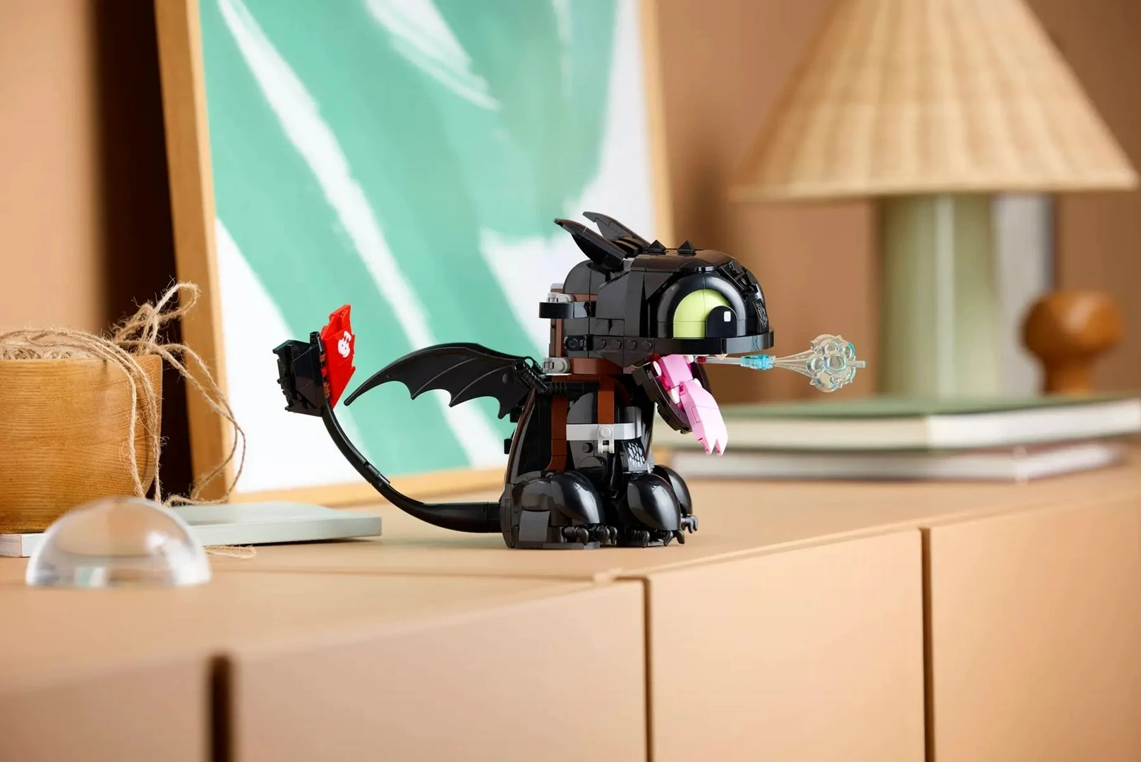 Set LEGO ICONS 10375 How to Train Your Dragon Toothless, për të rritur, i zi