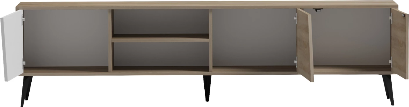 Komodë TV CATERRA, melaminë sonama/e bardhë, 180x35.5x48cm