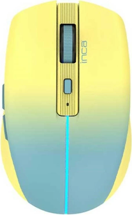 Maus Inca IWM-511RS, wireless & Bluetooth, 1600 DPI, 6 butona, verdhë