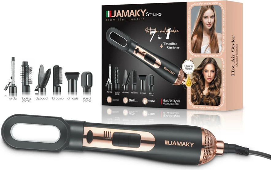 Furçë Elektrike 7-në-1 për Tharje dhe Stilim Flokësh JAMAKY JPC50003