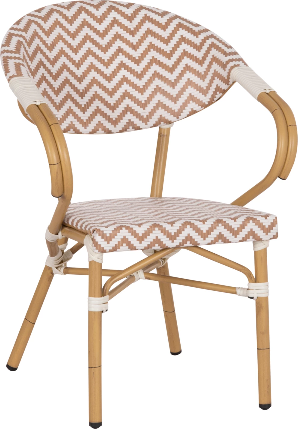 Karrige alumini FH5861.03 pamje bambu kafe-bardhë 56.5x56.5x82 cm