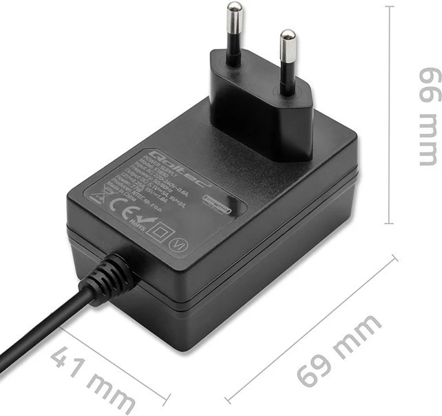 Karikues mur Qoltec 51830 për Raspberry Pi 5, USB-C, 27W, i zi