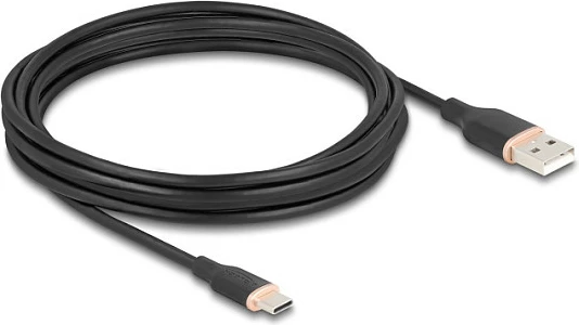 Kabllo USB DeLOCK 81228, USB-A në USB-C, 4m, USB 2.0, 3A, e zezë