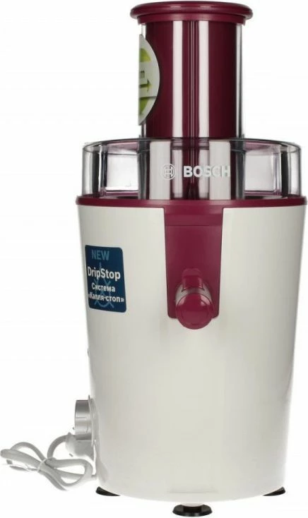 Shtrydhëse frutash Bosch MES 25C0 700W, 1.5L, 2 shpejtësi, hapje 73mm, bardhë-vjollcë