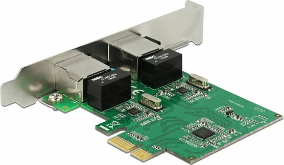 Kartelë rrjeti DeLOCK 89999 PCIe, 2x RJ-45 Gigabit 10/100/1000, jeshile