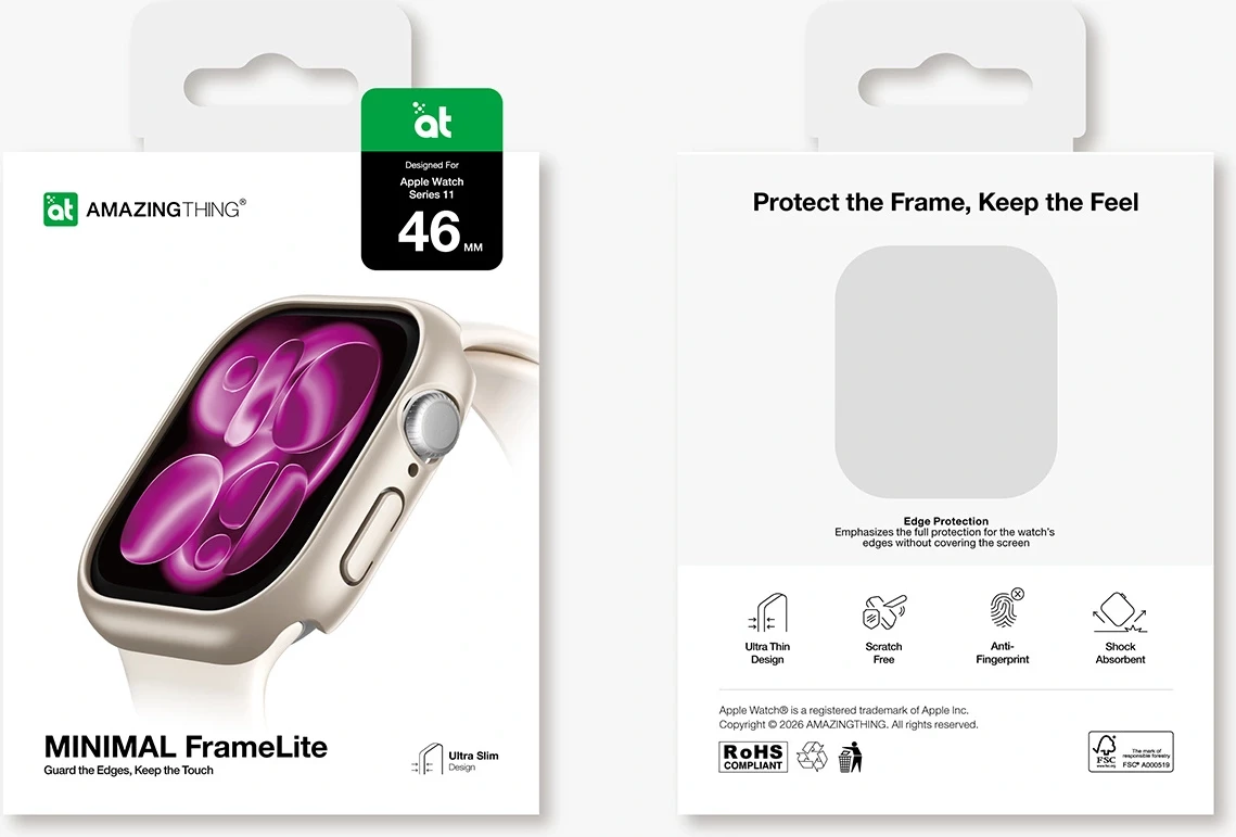 Mbështjellës smartwatch, AmazingThing, për Apple Watch Series 11 46mm - Argjend