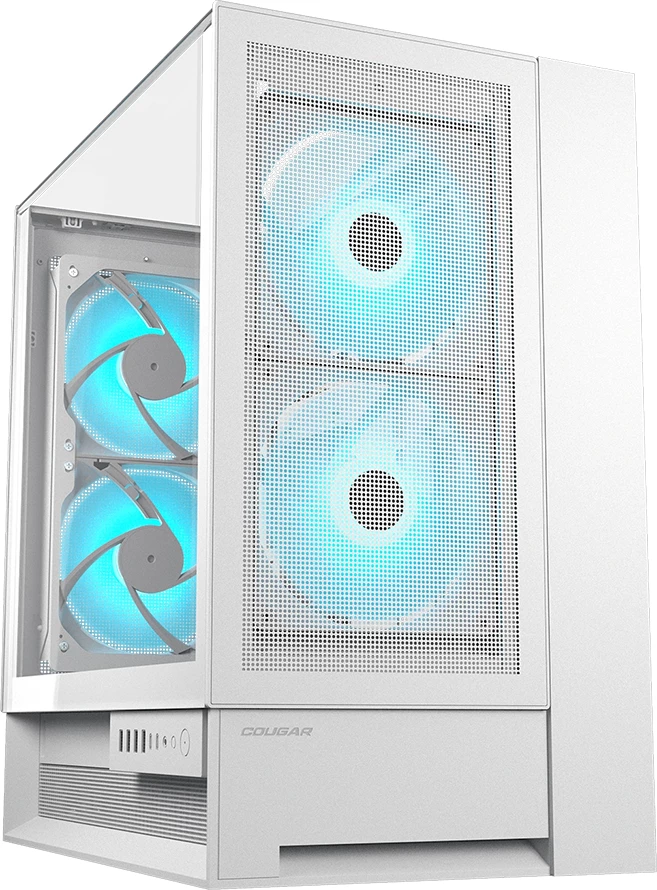 Kasë COUGAR OmnyX, Midi Tower, ATX, 4x160mm RGB fanë, e bardhë