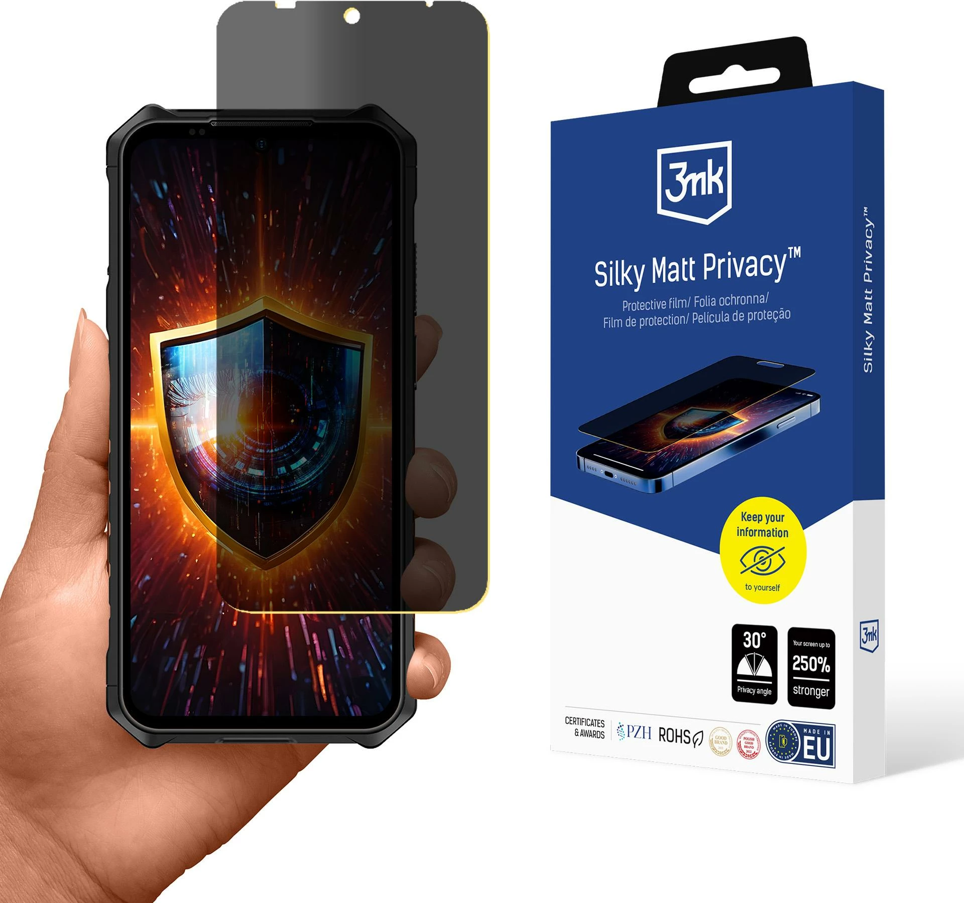 Folie mbrojtëse matte privatësie për ekran, 3mk Protection, Hammer Iron V, TPU, e zezë
