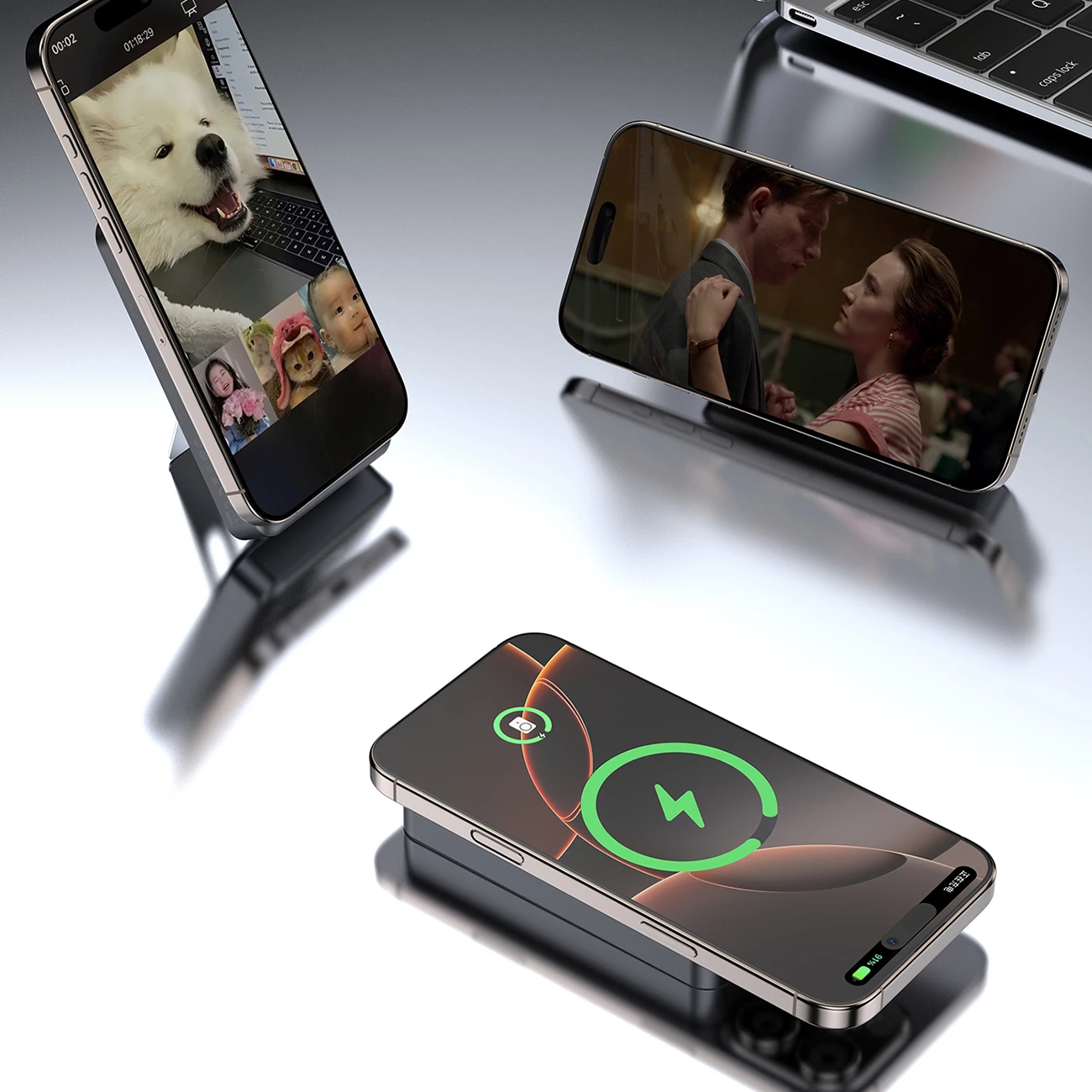 Powerbank Dudao K29, 10000mAh, MagSafe, me kasë metalike, USB-C/Lightning, Argjend