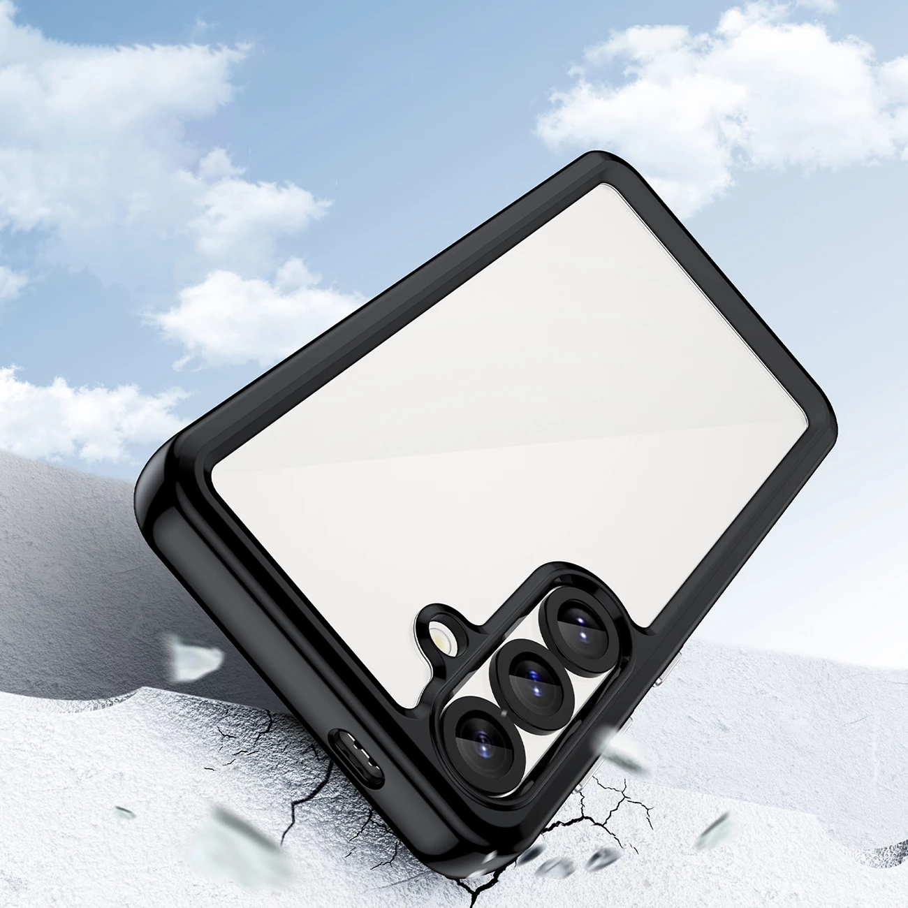 Mbështjellës Hurtel Outer Space Case për Samsung Galaxy S25, TPU/PC, i zi