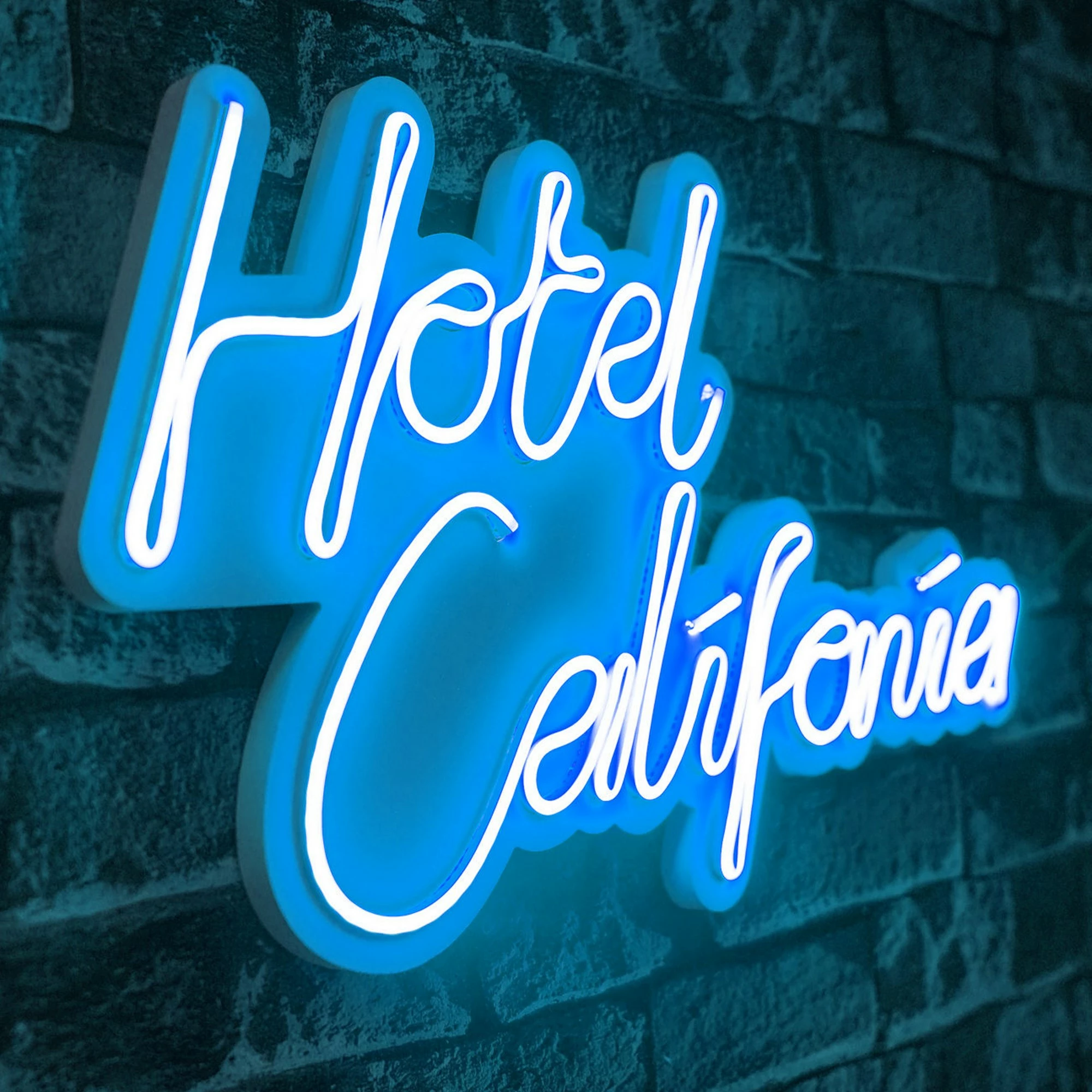 Dekor dritash LED plastike, Hotel California, ngjyrë e kaltër