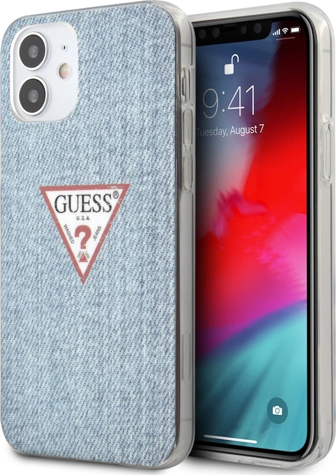 Mbështjellës Guess GUHCP12SPCUJULLB për iPhone 12 mini 5.4\", hardcase PC/TPU, Jeans Collection, blu