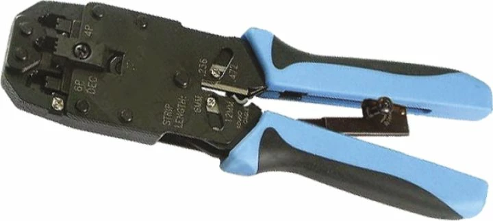 Pincë krimpimi Alantec NI020 për RJ11/RJ12/RJ45 4P/6P/8P, profesionale, blu/zezë