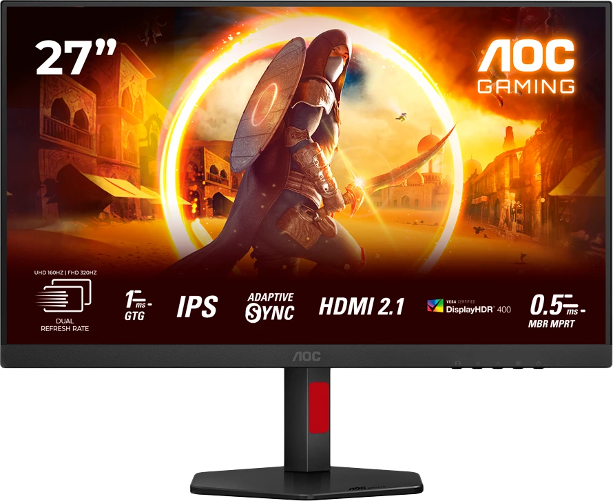 Monitor gaming AOC U27G4R 27" Fast IPS 4K 160Hz / FHD 320Hz HDR400 1ms, zi/kuq