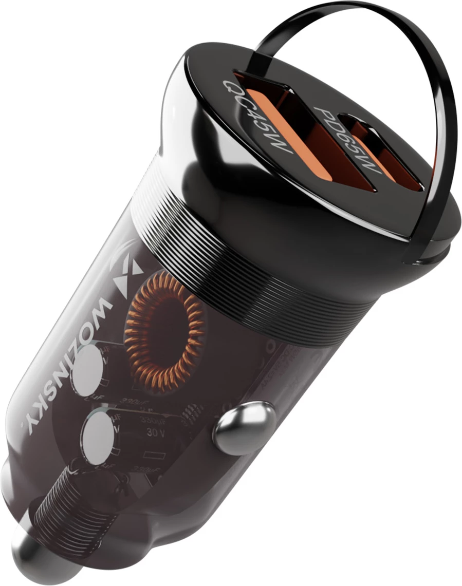 Karikues makine, Wozinsky, WCGWCW, USB-C PD 65W + USB-A QC 3.0 45W, 2 porta, zi