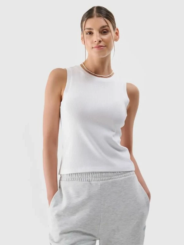 Maicë pa mëngë femra 4F, e bardhë