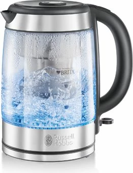 Çajnik elektrik Russell Hobbs Clarity 20760-57, 1 L, 2200 W, filtër BRITA, xham/inoks, Silver