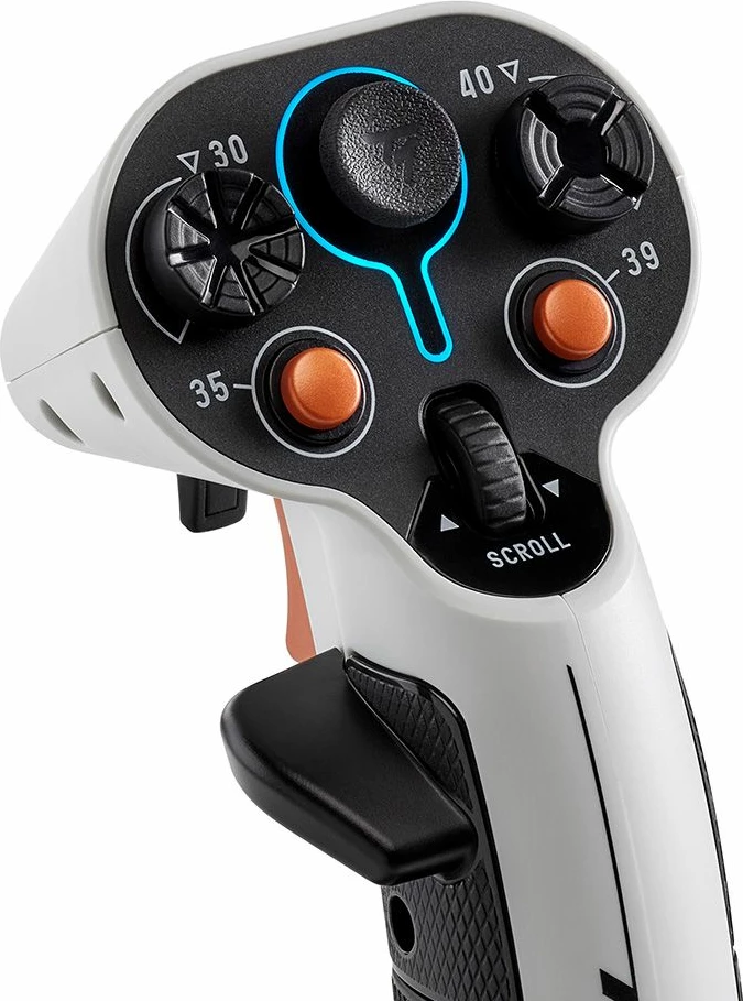 Joystick fluturimi Thrustmaster SOL-R 1 për PC, 44 funksione, H.E.A.R.T. 16-bit, RGB, bardhë/zi