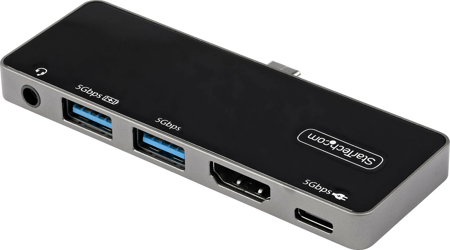 Adapter multiport USB-C StarTech DKT30ICHPD, HDMI 4K 60Hz, USB 3.0 Hub, Power Delivery 100W, Audio 3.5mm, i zi/argjendtë