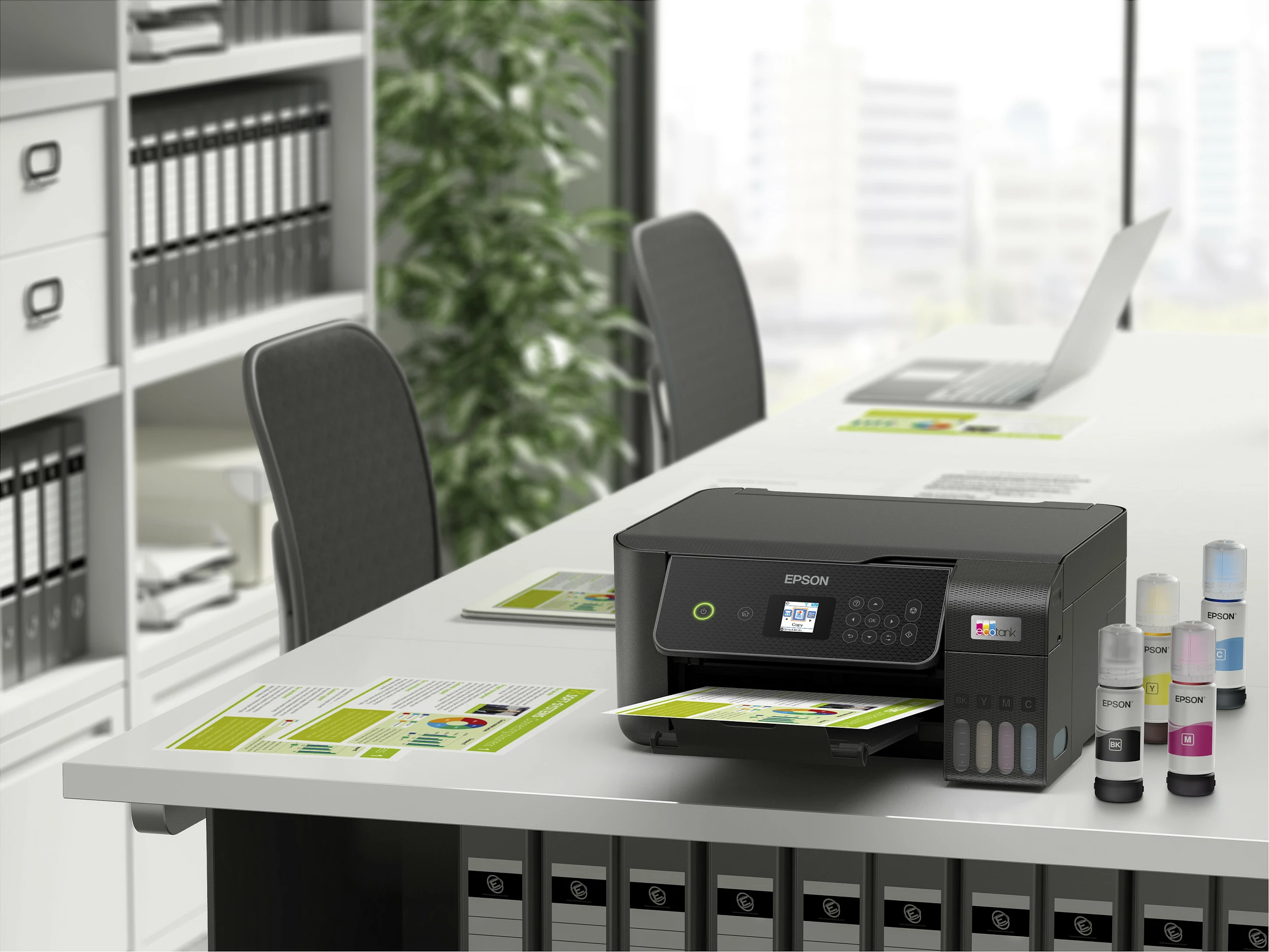 Printer Epson EcoTank ET-2870, Inkjet, Printim me ngjyra, 5760 x 1440 DPI, A4, Printim direkt, E zezë