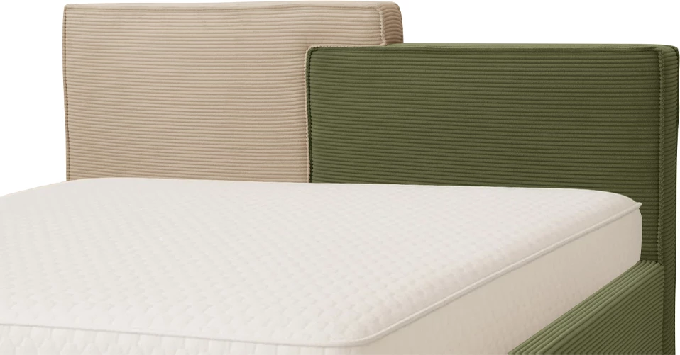 Krevat Puzzle, për dyshek 160x200cm, jeshile ulliri-bezhë, 223x176x106