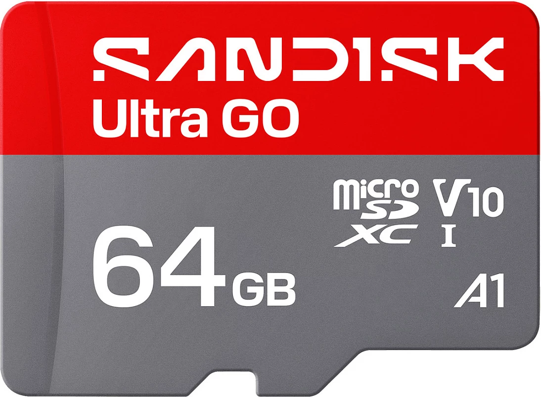 Kartelë microSDXC SanDisk Ultra 64GB, UHS-I, 140MB/s, A1, V10, kuqe/gri