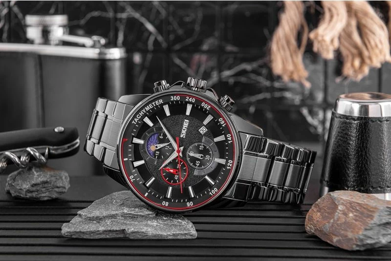 Orë dore për meshkuj Skmei, e zezë