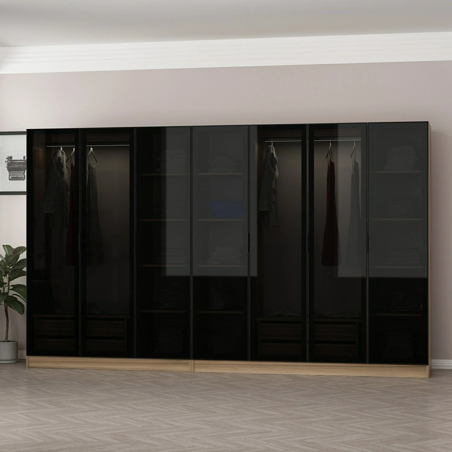 Dollap Skye Decor, ngjyrë fume, 315x210x52cm