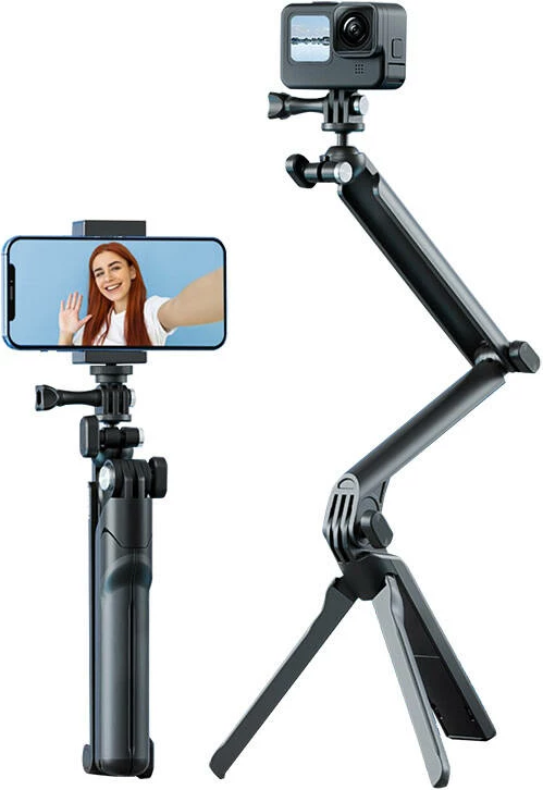 Selfie stick tripod Telesin TE-TRP-009, 22-55cm, për telefona, i zi