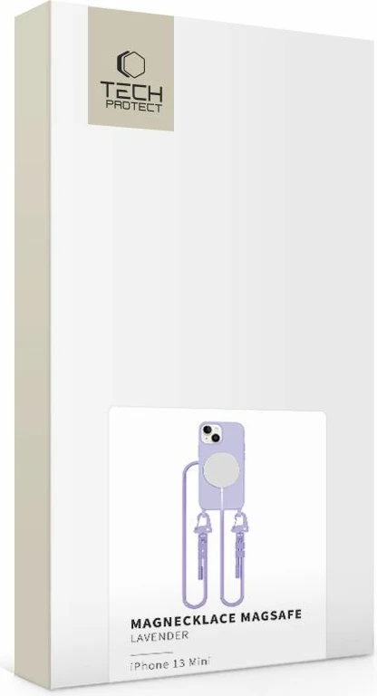 Mbështjellës Tech-Protect Magnecklace për iPhone 13 Mini, MagSafe, vjollcë me litar